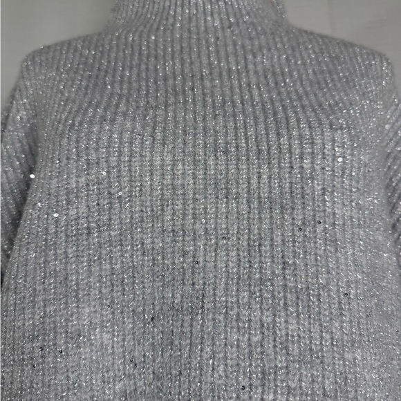 Calvin Klein Gray Cowl Neck Sweater with Ribbed Texture - Picture 3 of 11